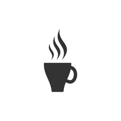 Aufkleber - Cup of coffee. Coffee cup icon template black color editable. Coffee symbol Flat vector sign isolated on white background. Simple logo vector illustration for graphic and web design.