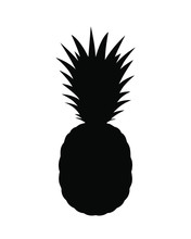 Pineapple Graphic Icon. Tropical Fruit Symbol. Pineapple Silhouette Isolated On White Background. Vector Illustration 