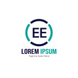 © Robani - Initial EE logo template with modern frame. Minimalist EE letter logo vector illustration