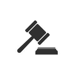 Poster - Judge Gavel Auction icon template black color editable. Gavel symbol Flat vector sign isolated on white background. Simple logo vector illustration for graphic and web design.