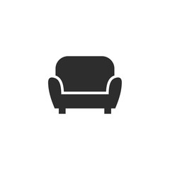 Poster - sofa furniture couch icon template black color editable. sofa furniture symbol Flat vector sign isolated on white background. Simple logo vector illustration for graphic and web design.