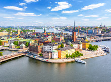 Aerial View Of Stockholm Old Town (Gamla Stan) From City Hall Top, Sweden