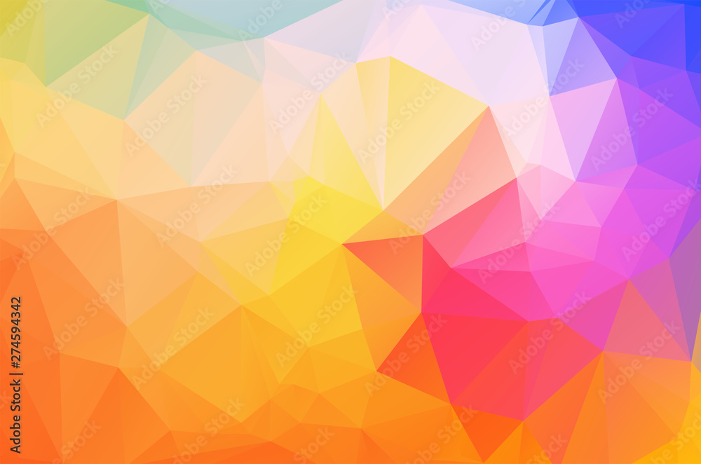 Poly Color Design Light colorful rainbow colors Low poly crystal background. Polygon ...