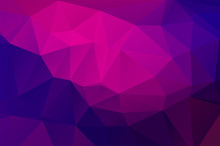 Purple Pink Red Low Poly Crystal Background. Polygon Design Pattern. Low Poly Vector Illustration, Low Polygon Background.