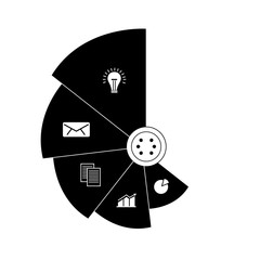 Sticker - circular labels business infographics icons