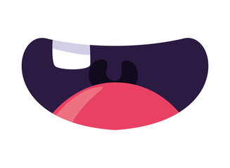 Sticker - comic mouth with a tooth