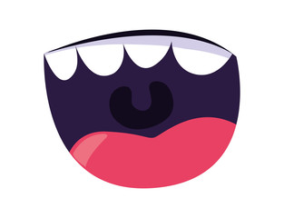 Wall Mural - comic mouth with teeth icon