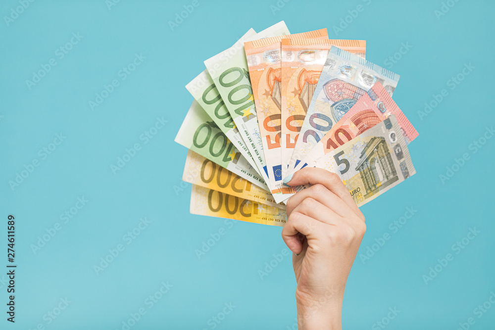Euro Money. euro cash background. Euro Money Banknotes - obrazy, fototapety, plakaty 