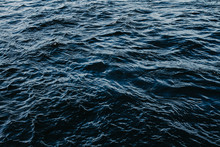 Waving Dark Blue Sea Close Up