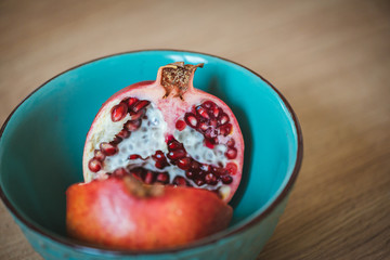 Pomegranate in a bowl