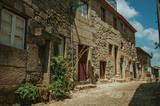 Fototapeta Mapy - Old stone houses on deserted alley in Monsanto