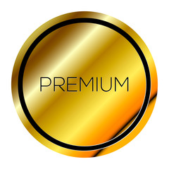 Wall Mural - Isolated golden premium label over a white background - Vector