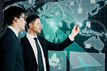 Poster - Global network and teamwork concept