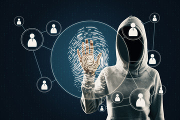 Poster - Hacker with fingerprint