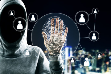 Poster - Hacker with fingerprint