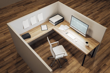 Poster - New office with forex on computer