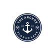 emblem anchor symbol vector logo design