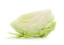 Slice Cabbage Isolated On White Background. Full Depth Of Field