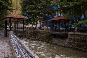 Poster - river through bordschomi park