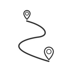 Aufkleber - Path route icon template black color editable. Path route symbol Flat vector sign isolated on white background. Simple logo vector illustration for graphic and web design.