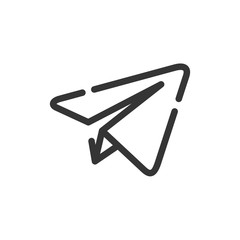 Aufkleber - Send Social Media icon template black color editable. Send Social Media symbol Flat vector sign isolated on white background. Simple logo vector illustration for graphic and web design.