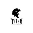 titan helmet warrior logo design