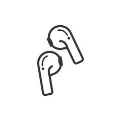 Poster - Wireless earphones icon template black color editable. Wireless earphones symbol Flat vector sign isolated on white background. Simple logo vector illustration for graphic and web design.