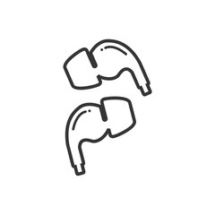 Aufkleber - Wireless earphones icon template black color editable. Wireless earphones symbol Flat vector sign isolated on white background. Simple logo vector illustration for graphic and web design.