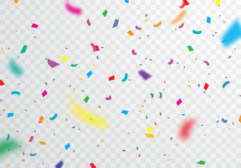 confetti, bright colors, carnival and party can be separated from the transparent background