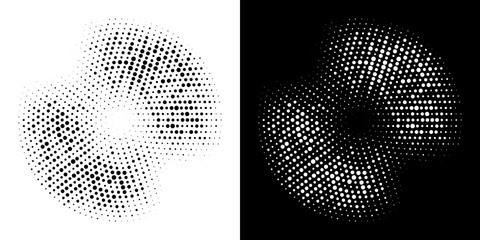 Wall Mural - halftone circle frame dotted background set. round border icon using halftone random circle dots ras