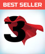© AnaitSmi - three in red hero cape. Super cloak. Super power. Power concept. Leadership sign. Superhero symbol