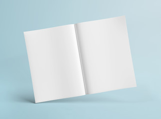 Wall Mural - blank a4 floating magazine mockup isolated on white background 3d rendering