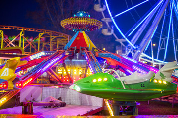 Amusement park in the night