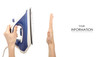 © Kabardins photo - Blue iron in hand pattern on white background isolation