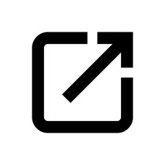 Poster - Black Open in new window icon isolated on white background. Open another tab button sign. Browser frame symbol. External link sign. Vector Illustration