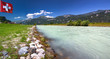 Swiss beauty, white colour Aare river feeded by Grimselsee glacier water