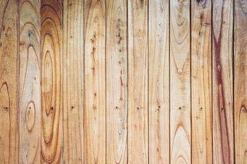 Poster - Yellow brown fence wall of natural vertical wooden boards