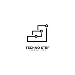 Techno Step Logo Outline Monoline