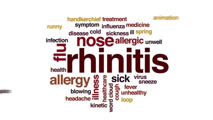 Wall Mural - Rhinitis animated word cloud, text design animation. Kinetic typography.