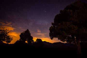 Wall Mural - starry night in the mountain