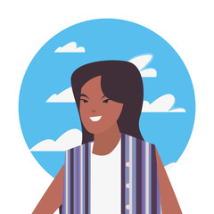 Poster - woman avatar character with sky background