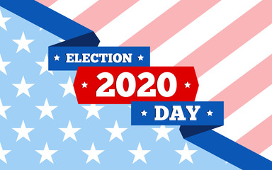 Wall Mural - USA election day 2020 banner design american flag background