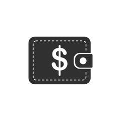 Aufkleber - Wallet icon template black color editable. Cash savings symbol Flat vector sign isolated on white background. Simple logo vector illustration for graphic and web design.