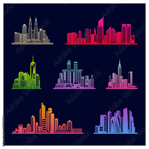 Set Of Modern City Skyline City Silhouette Vector Illustration In Flat Design Vector Silhouettes Of The Worlds City Skylines Stock Vector Adobe Stock Set Of Modern City Skyline City Silhouette Vector Illustration In Flat Design Vector Silhouettes Of The Worlds City Skylines Stock Vector Adobe Stock