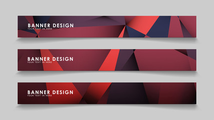 Wall Mural - abstract rectangle vector banners with red black geometric gradient backgrounds . design templates. 