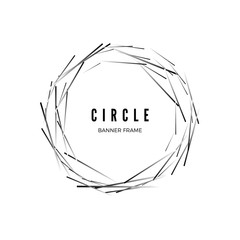 Poster - circle abstract modern banner. geometric shape frame. vector illustration isolated on white backgrou