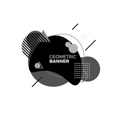 Poster - creative geometric banner template. black and white gradient shapes. modern futuristic graphic eleme