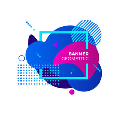 Poster - creative geometric banner template. colorful blue and purple gradient shapes. modert graphic element