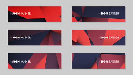 abstract rectangle vector banners with red black geometric gradient backgrounds . design templates. 
