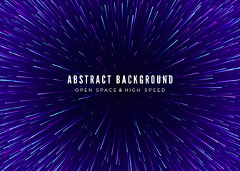 Poster - abstract background travel through time and space. futuristic neon poster. trendy music banner templ